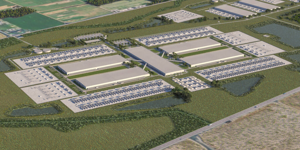Conceptual aerial rendering of Hyundai Steel's planned $5.8 billion electric arc furnace steel mill in Ascension Parish, Louisiana. The facility will be the company's first North American steel plant and is expected to produce ultra-low-carbon steel for Hyundai Motor Group's U.S. automotive manufacturing operations.